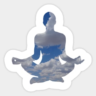 Yoga Meditation in the Clouds Sticker